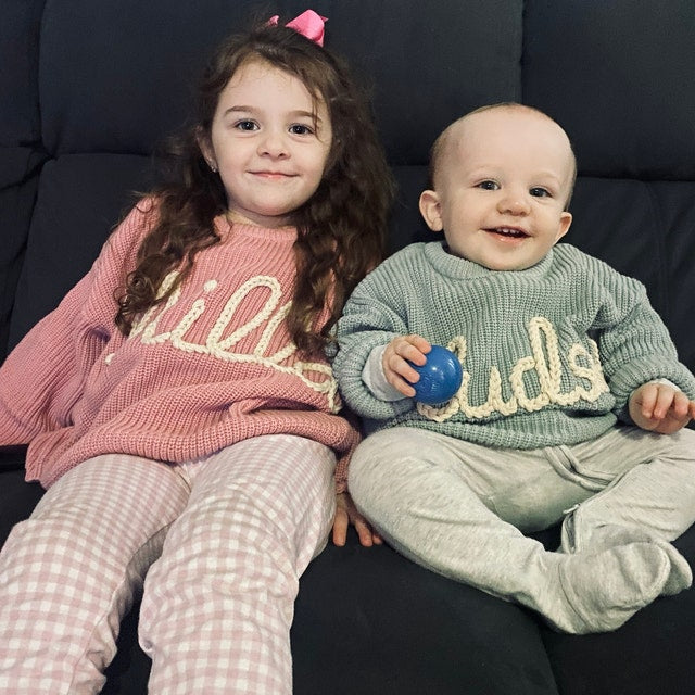 Personalized Hand embroidered Name Baby Sweater