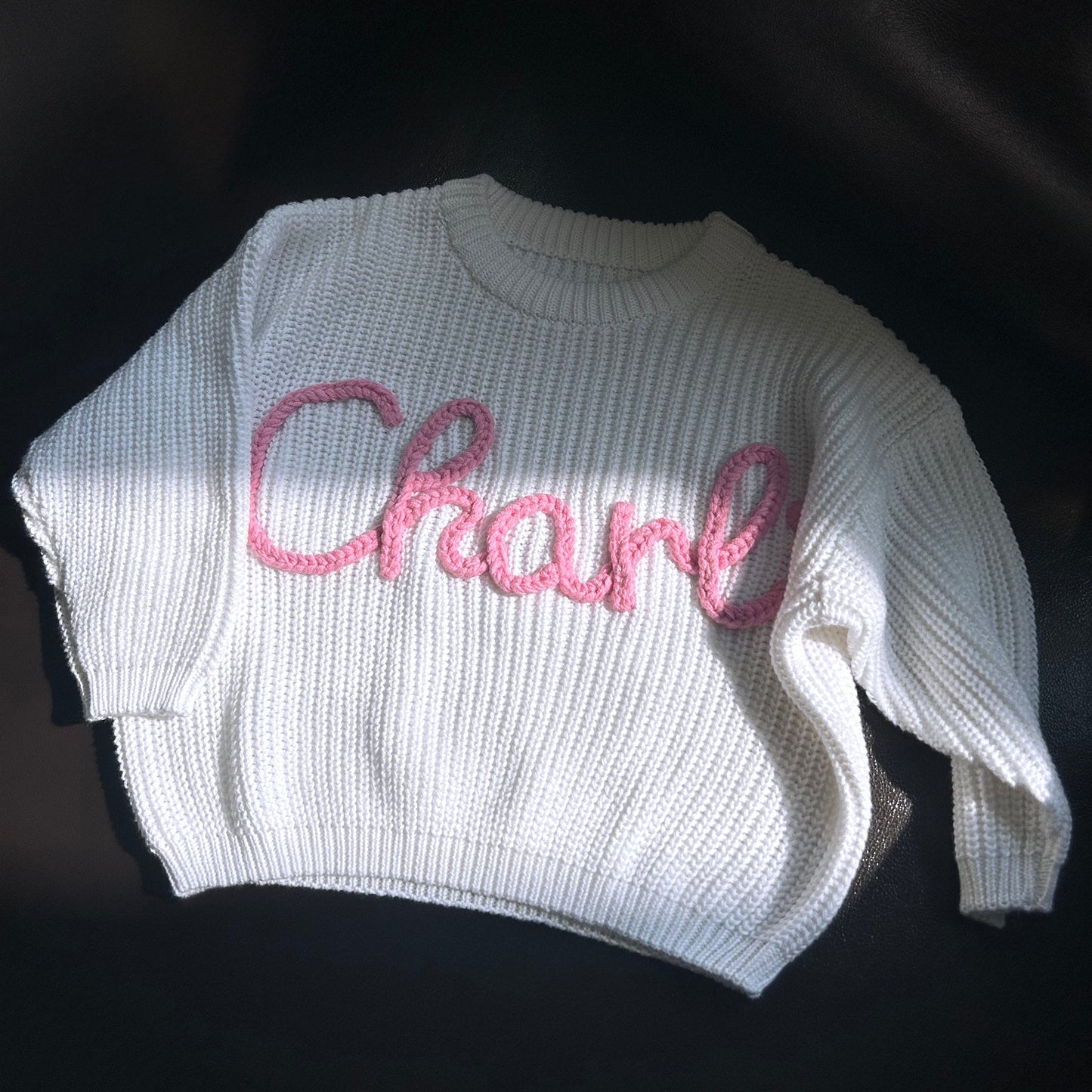 Personalized Hand embroidered Name Baby Sweater
