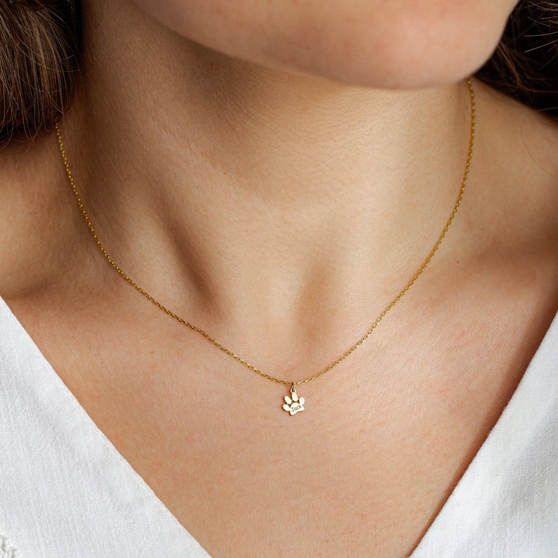 Engraved Paw Print Necklace