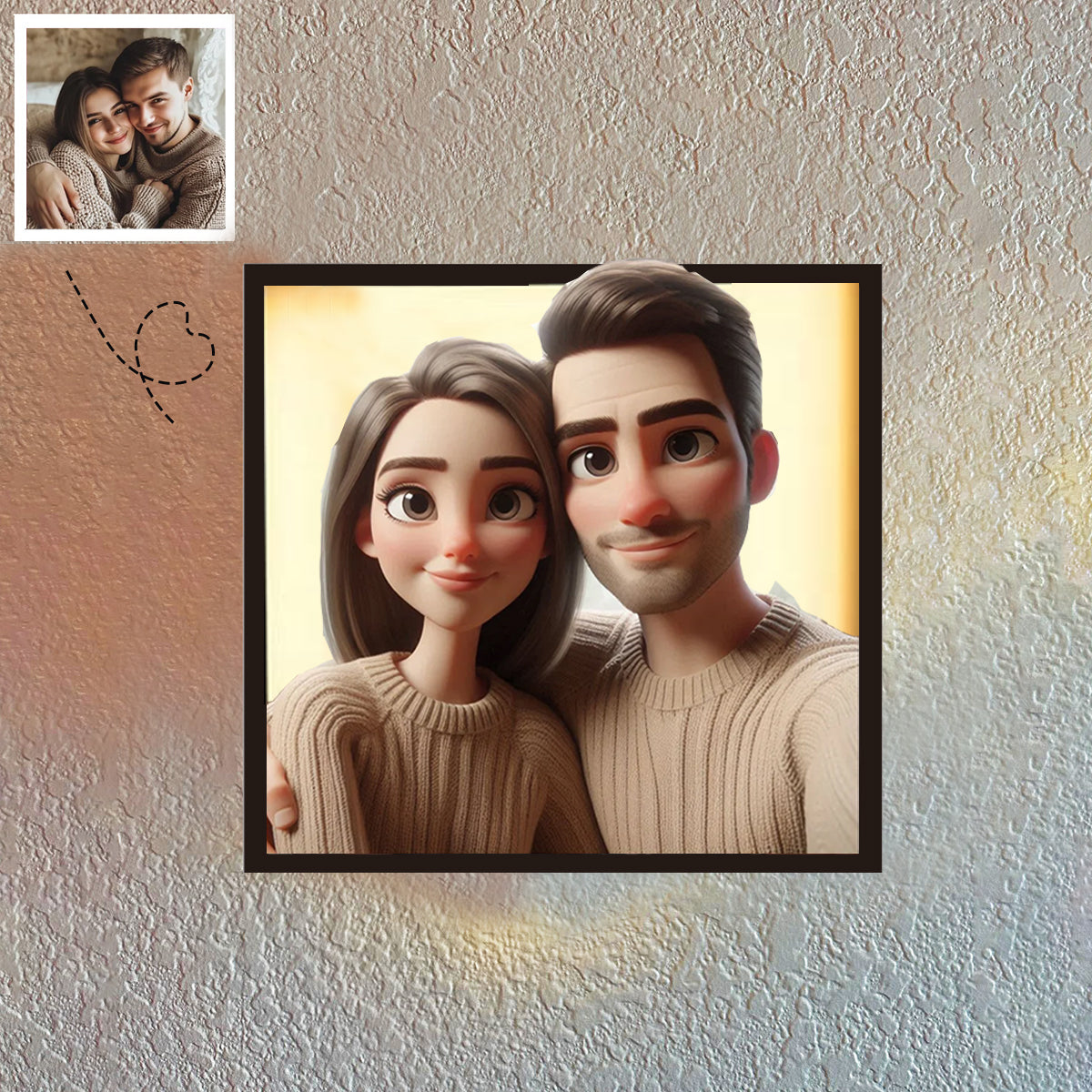 Personalized Cartoon Portrait Frame With LED-Turn Your Memories Into A Cartoon World