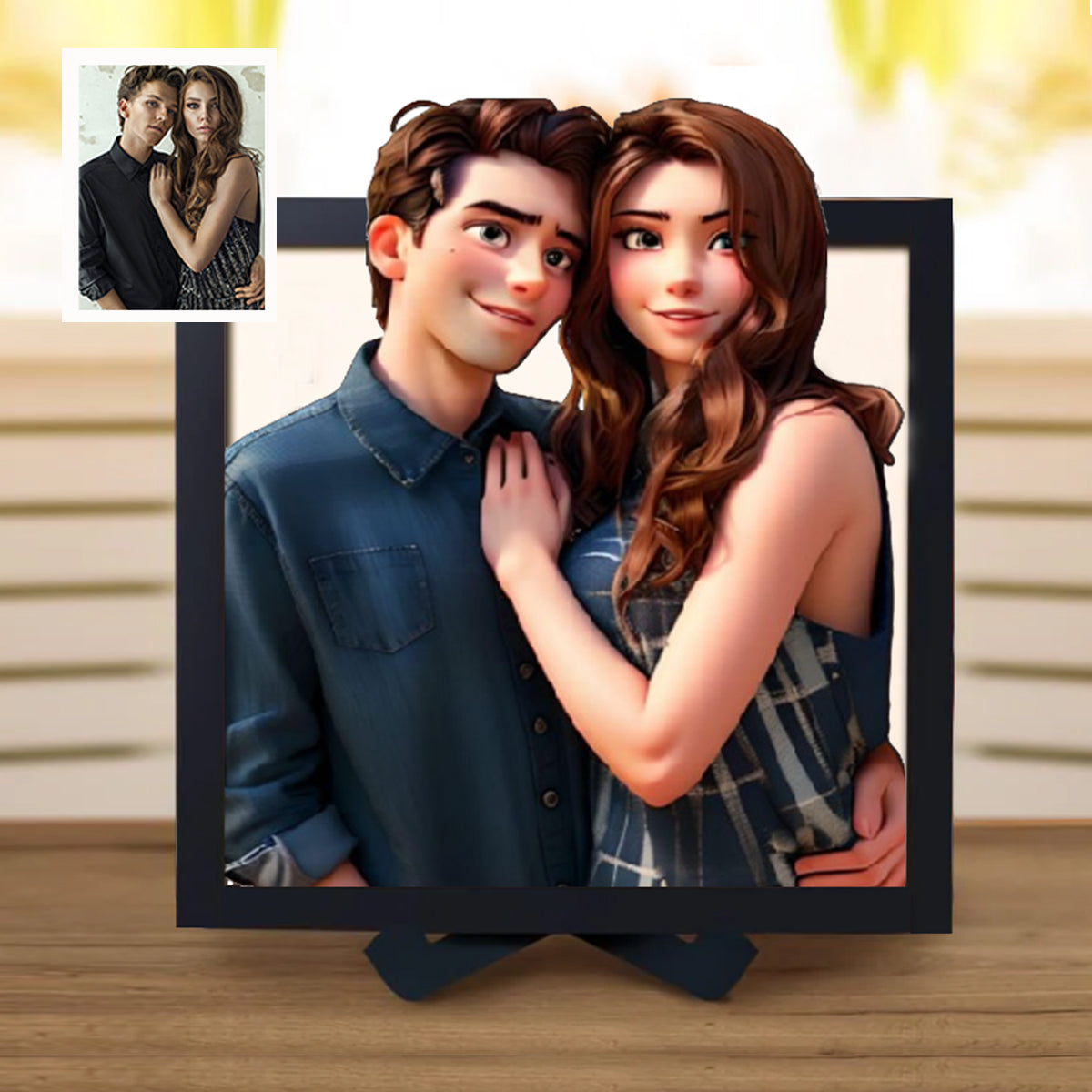 Personalized Cartoon Portrait Frame With LED-Turn Your Memories Into A Cartoon World