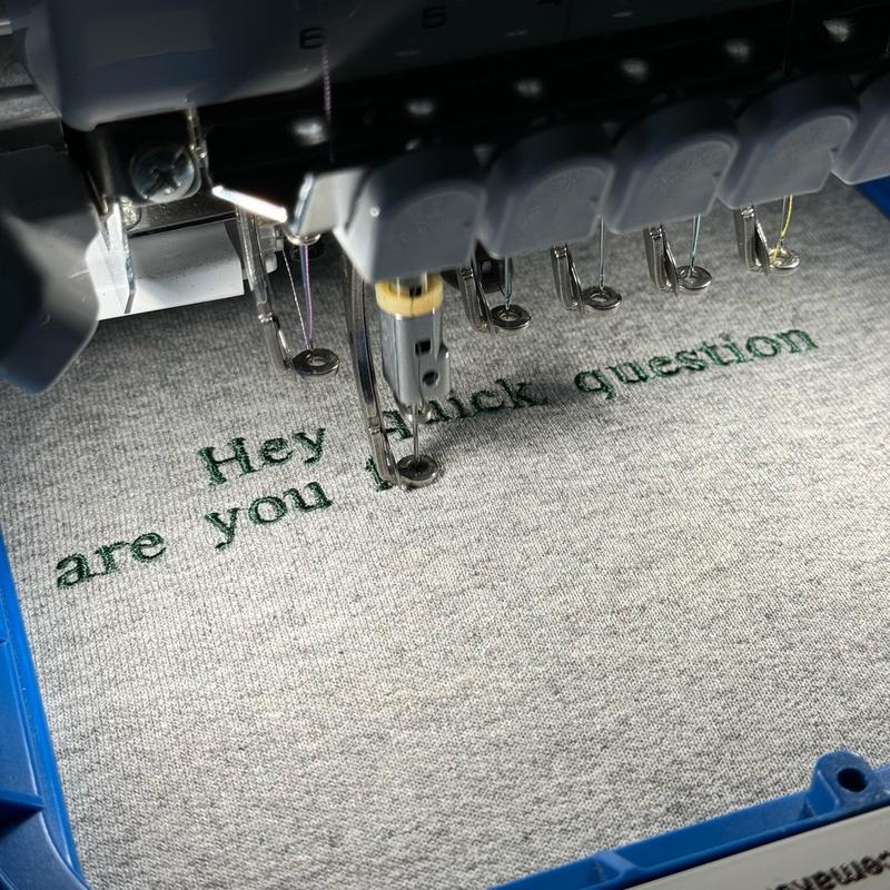 Hey Quick Question Embroidered Sweatshirt / Hoodie