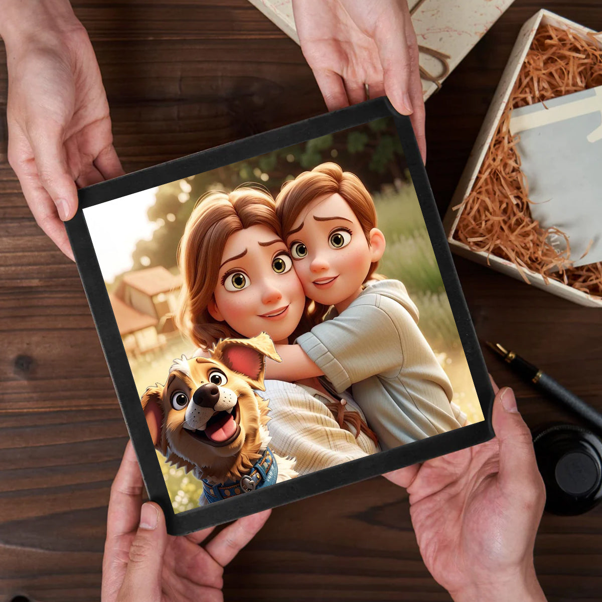 Personalized Cartoon Portrait Frame With LED-Turn Your Memories Into A Cartoon World