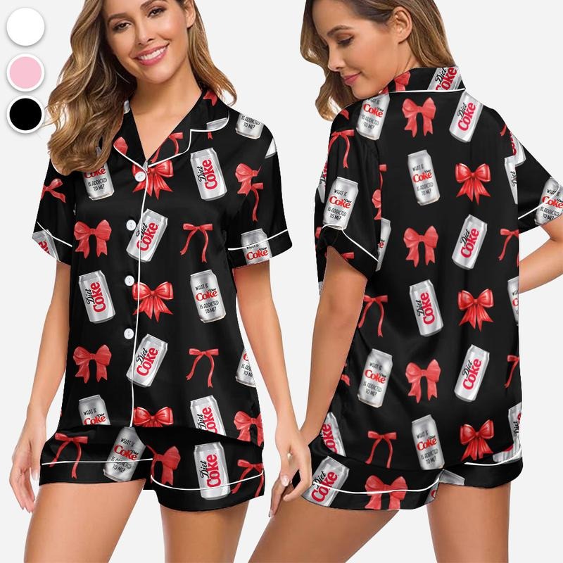 Diet Coke& Bow Pajamas Set