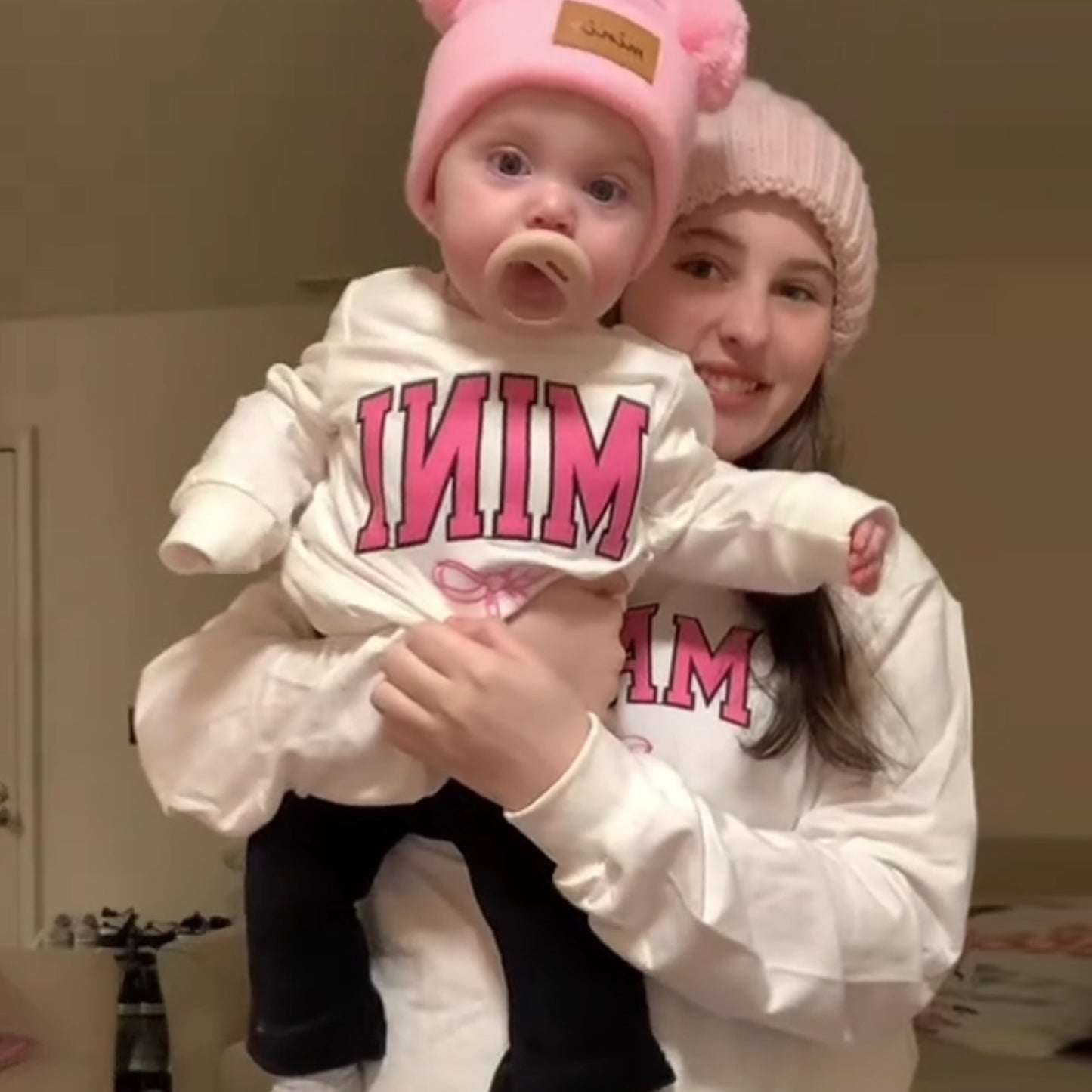 Family Matching Sweatshirt Letter Bow Mother's Day gift