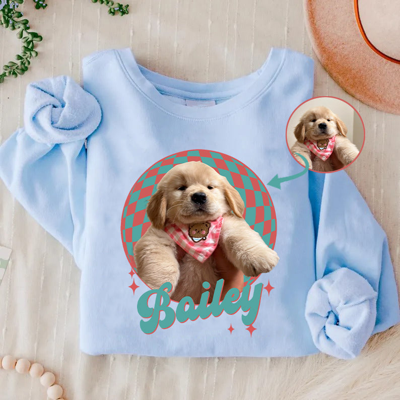 Custom Vintage Pet Unisex Pet Photo and Name Custom Personalized T-Shirt / Sweatshirt / Hoodie