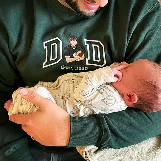 Custom Embroidered Dad Photo Est Sweatshirt/Hoodie