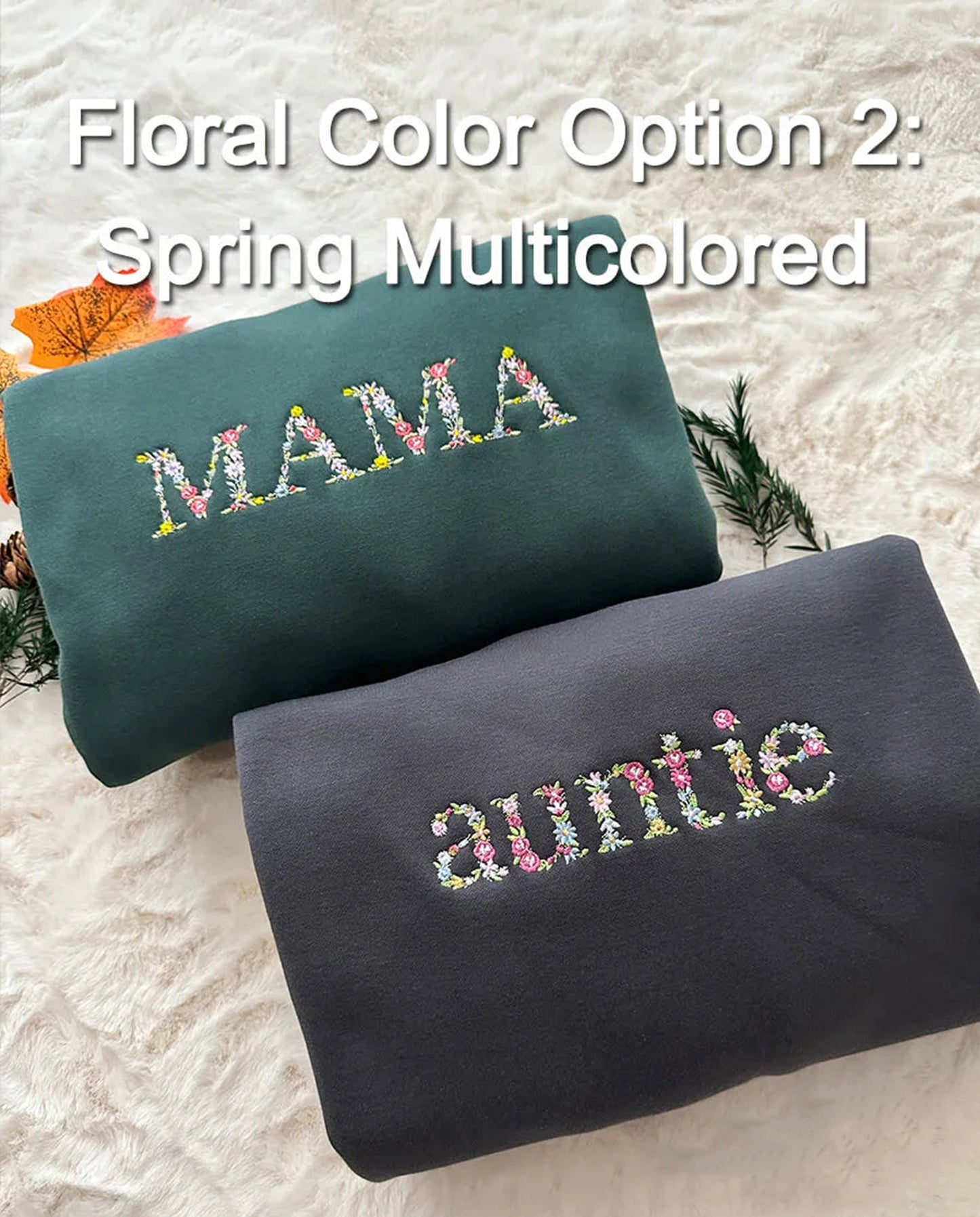 Custom Embroidered Floral Mama Sweatshirt