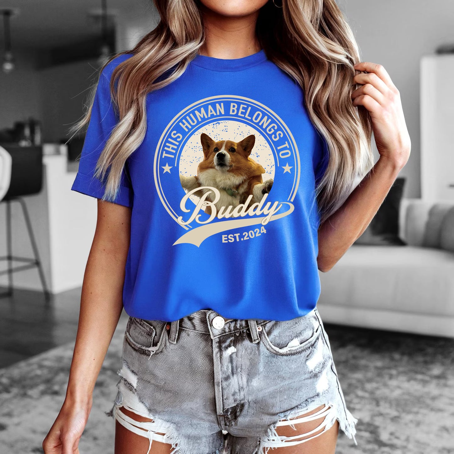 Human Belongs To Dog Cat Personalized Custom Pet Photo T-Shirt / Sweatshirt / Hoodie