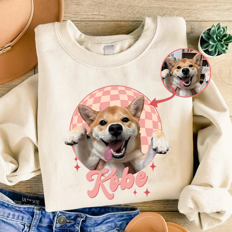 Custom Vintage Pet Unisex Pet Photo and Name Custom Personalized T-Shirt / Sweatshirt / Hoodie