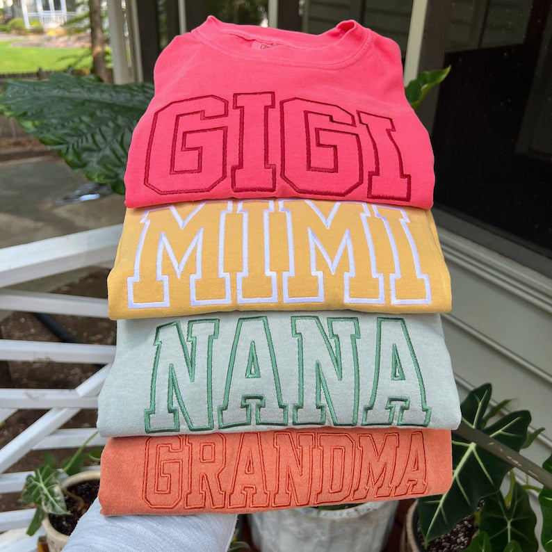 Custom Embroidered Mama / Grandma Sweatshirt - Multiple Colors