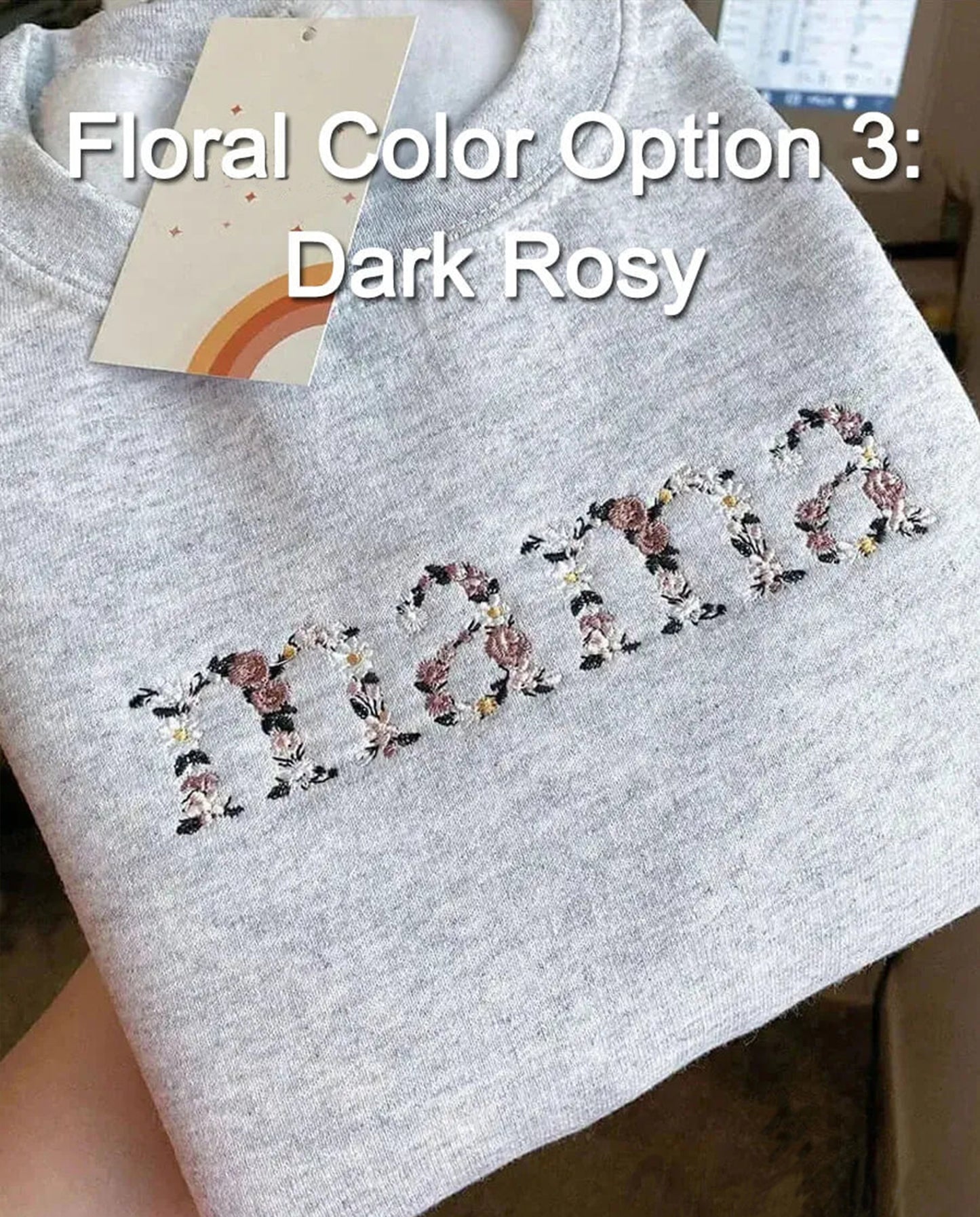 Custom Embroidered Floral Mama Sweatshirt