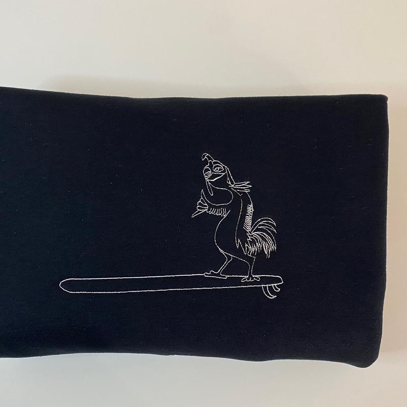 Surfs up chicken embroidered sweatshirt