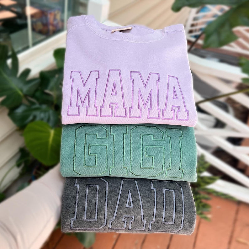 Custom Embroidered Mama / Grandma Sweatshirt - Multiple Colors