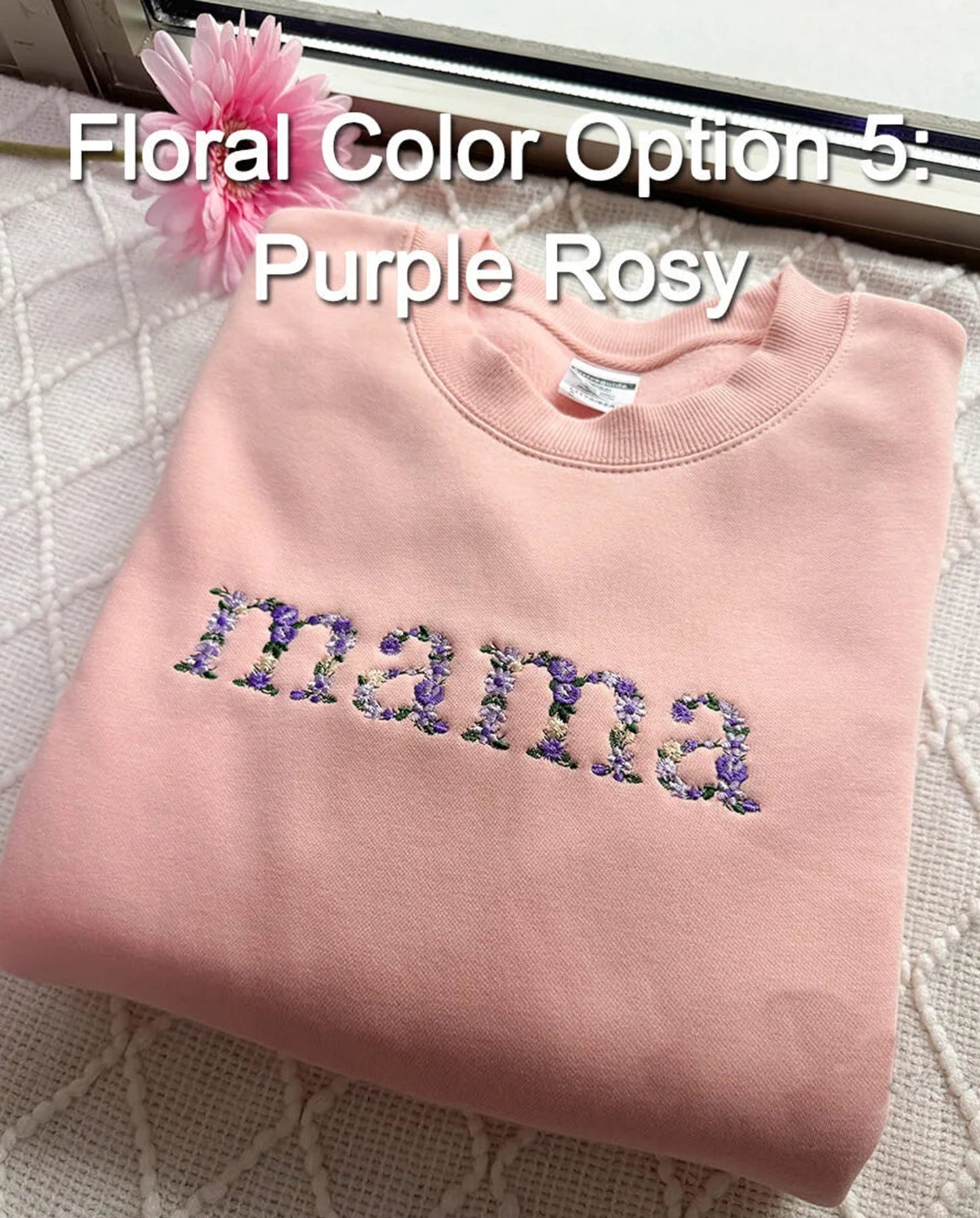 Custom Embroidered Floral Mama Sweatshirt