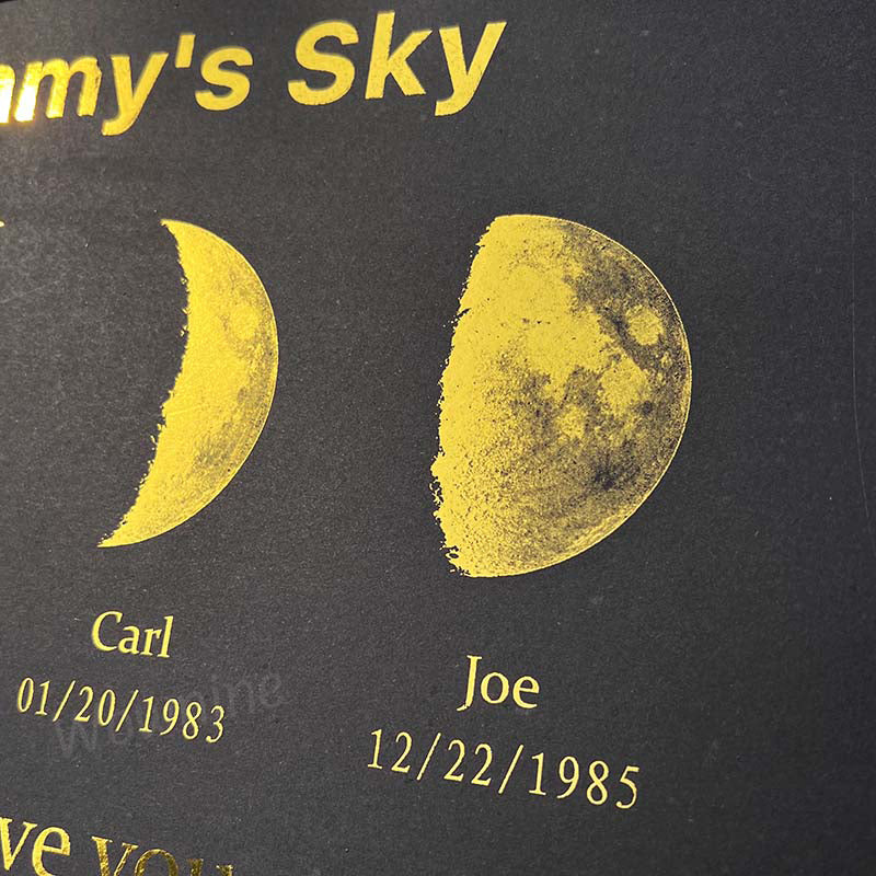 Custom Moon Phase Frame With Text & Date- Mother's Universe