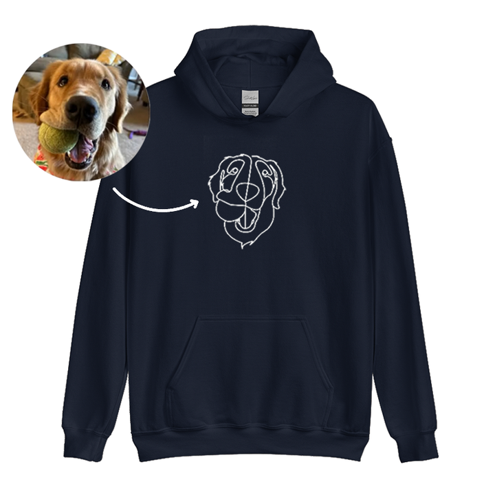Custom Embroidered Line Drawing Crewneck & Hoodie