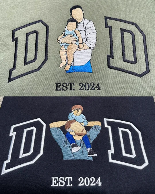 Custom Embroidered Dad Photo Est Sweatshirt/Hoodie