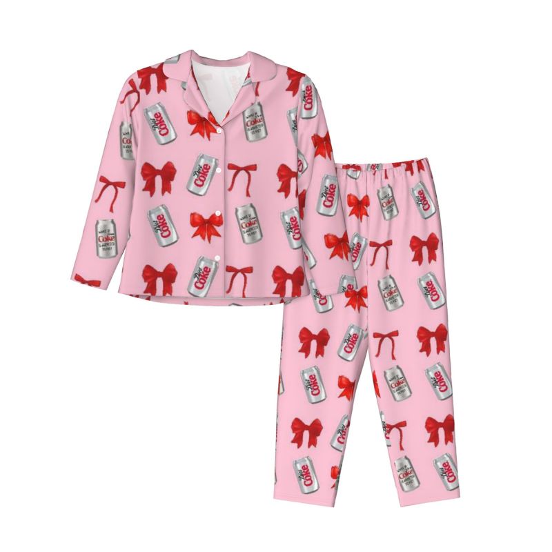 Diet Coke& Bow Long sleeve Pajama Shirt For Kids