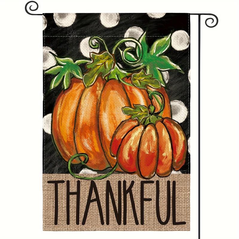Fall Monogram Letter Pumpkin Garden Flag