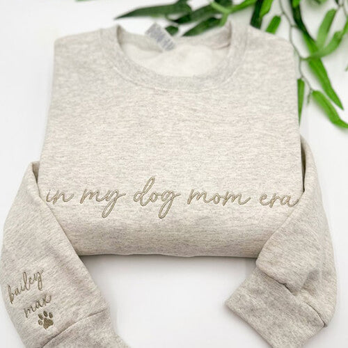 In My Dog Mom Era Sweatshirt – Custom Embroidered with Your Fur Kids' Names 🐾