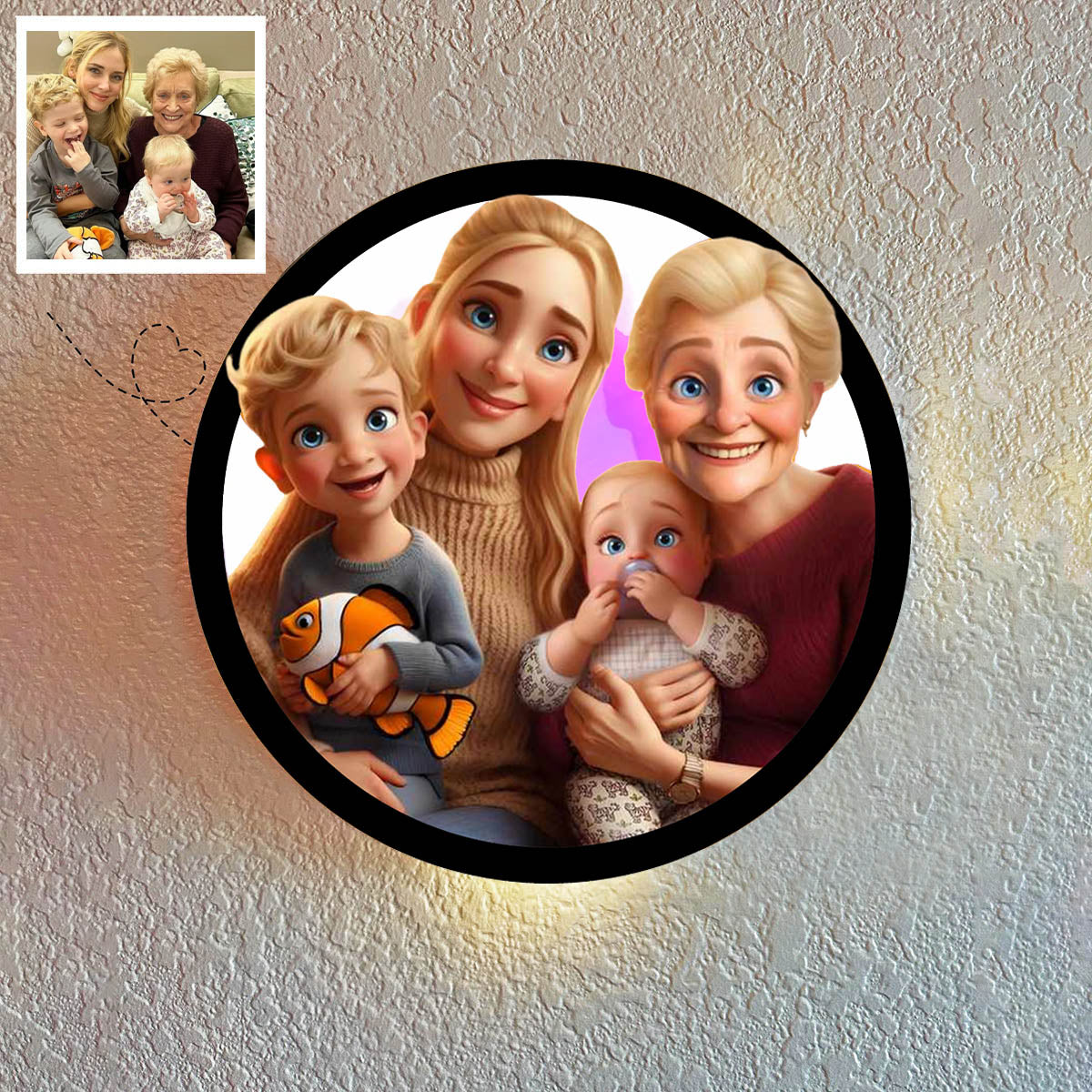 Mother's Day Personalized Cartoon Portrait Frame With LED-Turn Your Memories Into A Cartoon World