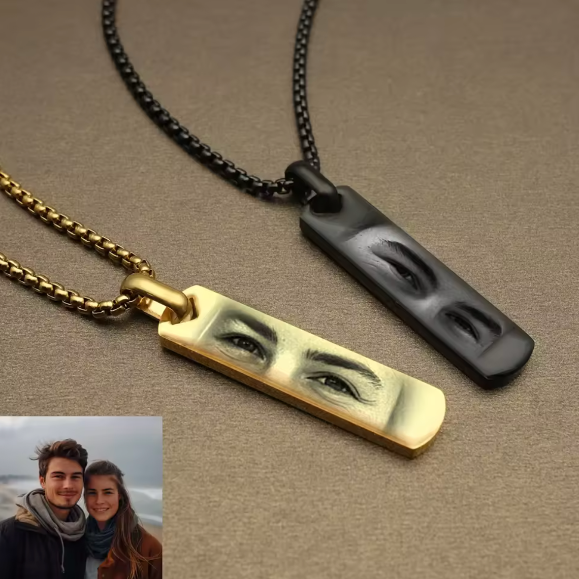 Custom Eyes Photo Necklace