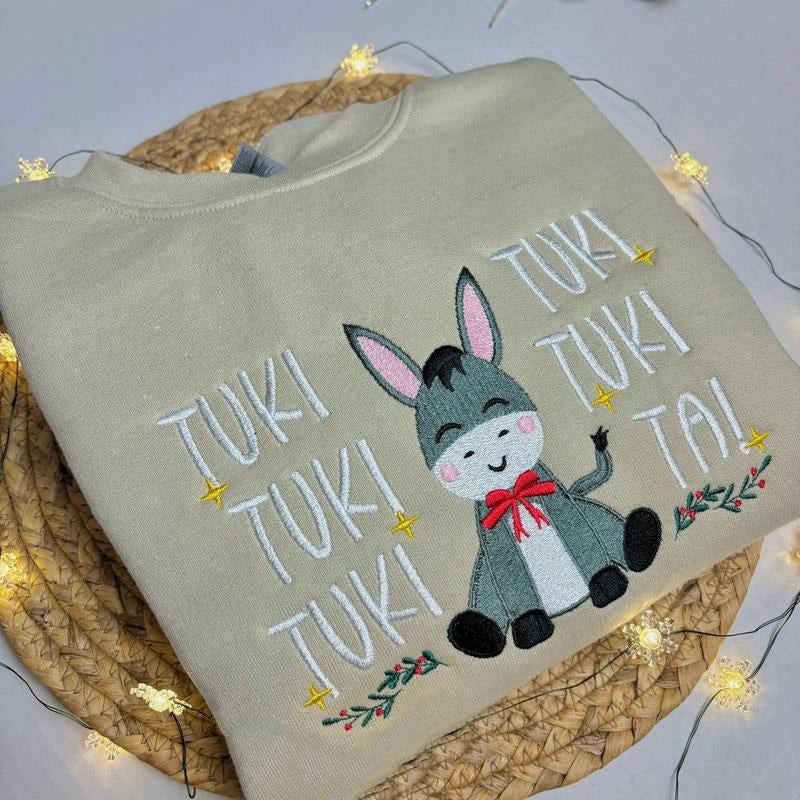 Mi Burrito Sabanero Tuki Embroidered Christmas T-Shirt / Crewneck / Hoodie