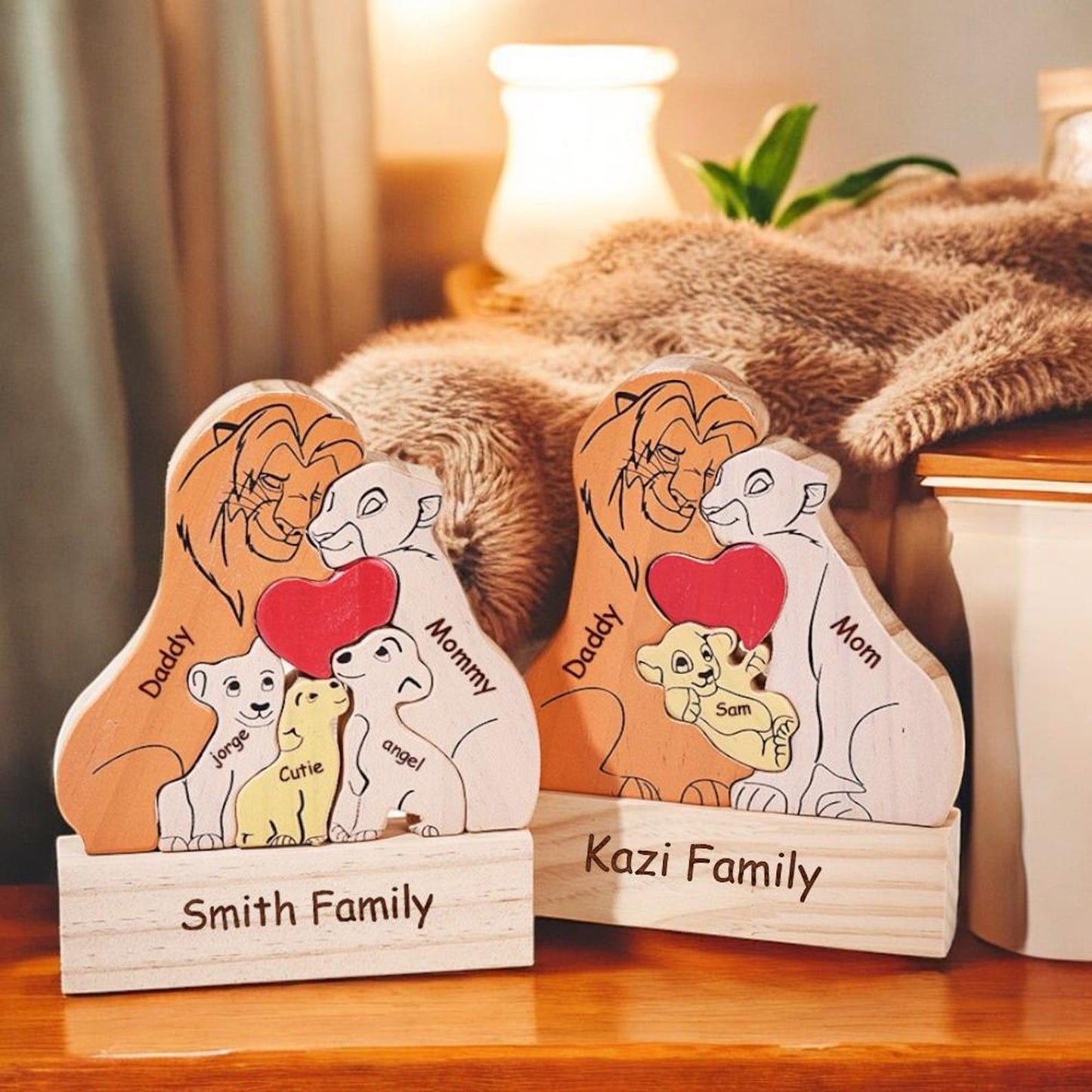 Personalized Lions Family Wooden Art Puzzle🦁💕Best Mother's Day Gift