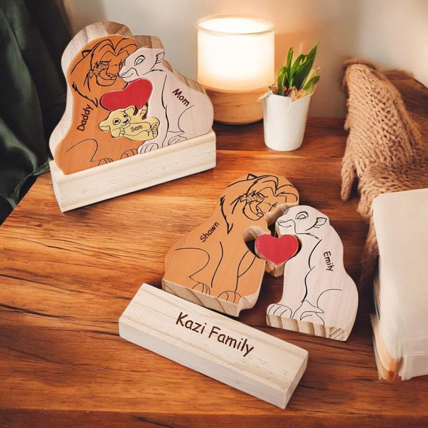 Personalized Lions Family Wooden Art Puzzle🦁💕Best Mother's Day Gift