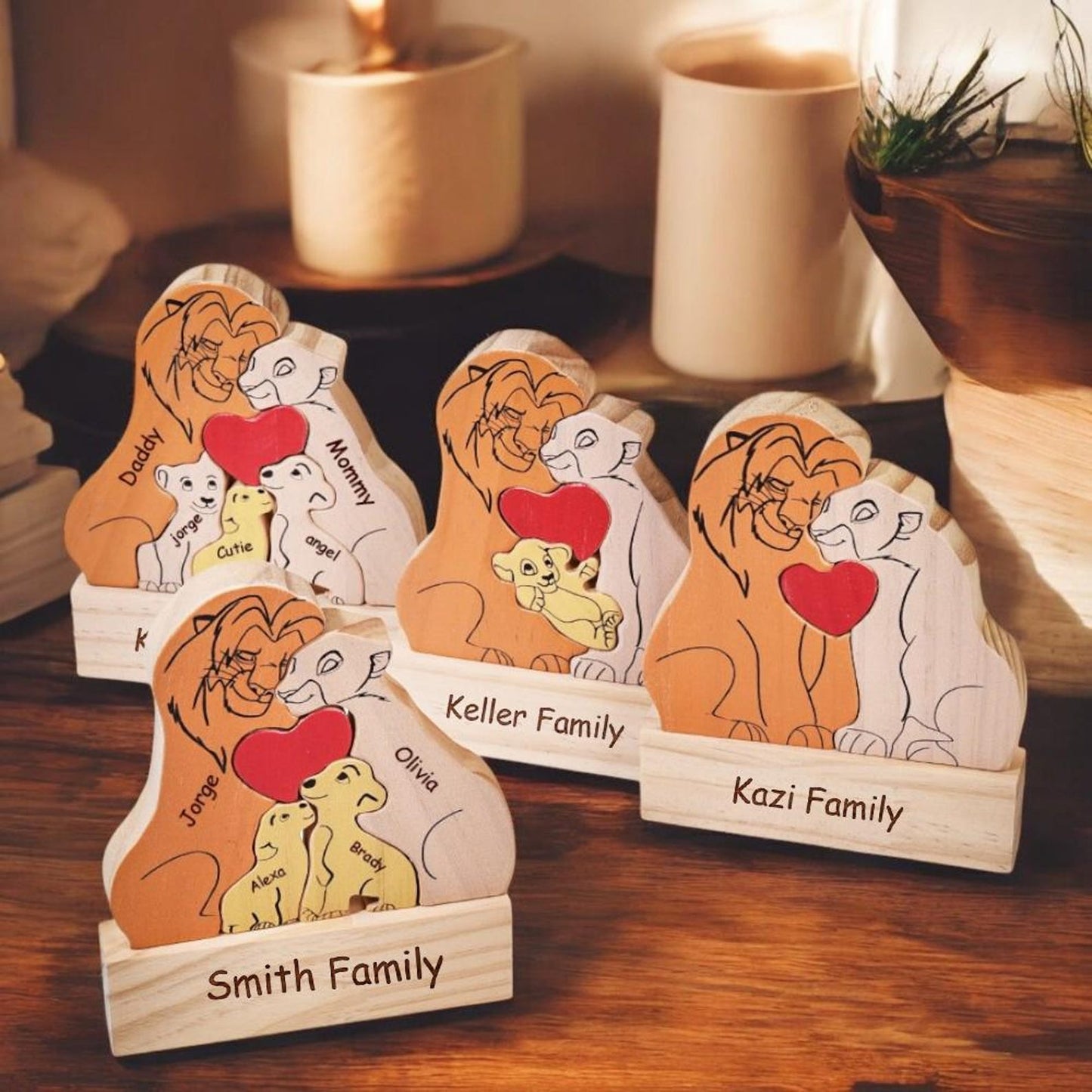 Personalized Lions Family Wooden Art Puzzle🦁💕Best Mother's Day Gift