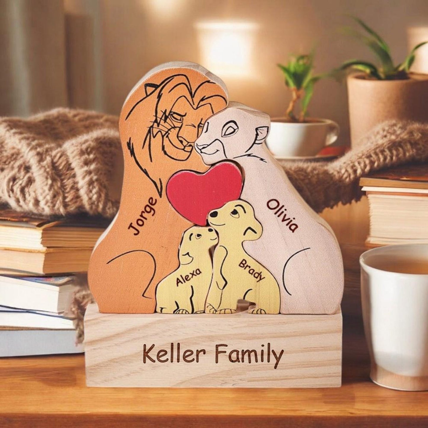 Personalized Lions Family Wooden Art Puzzle🦁💕Best Mother's Day Gift