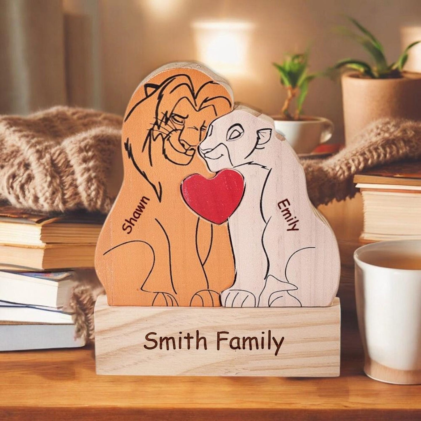 Personalized Lions Family Wooden Art Puzzle🦁💕Best Mother's Day Gift