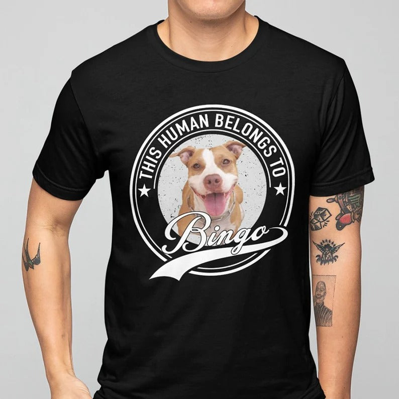 Human Belongs To Dog Cat Personalized Custom Pet Photo T-Shirt / Sweatshirt / Hoodie
