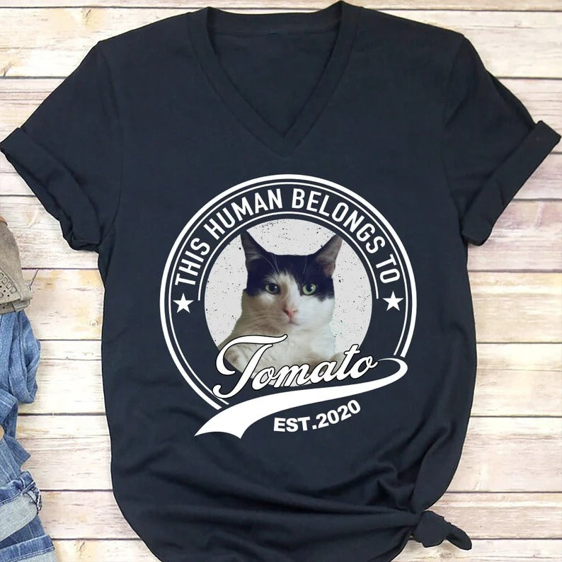 Human Belongs To Dog Cat Personalized Custom Pet Photo T-Shirt / Sweatshirt / Hoodie
