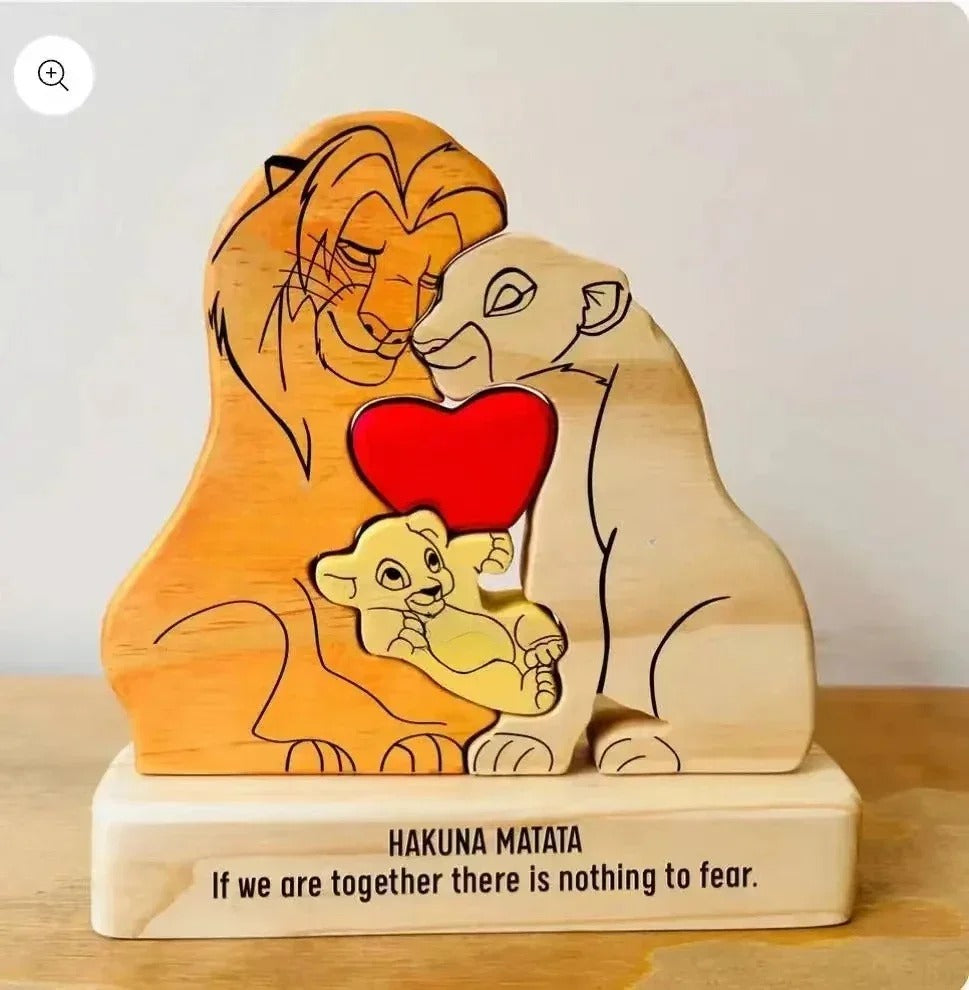 Personalized Lions Family Wooden Art Puzzle🦁💕Best Mother's Day Gift
