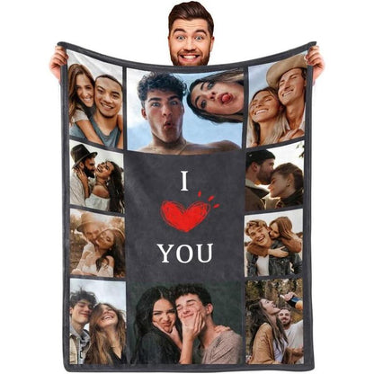 I Love You Couples Gifts Custom Photo Blanket