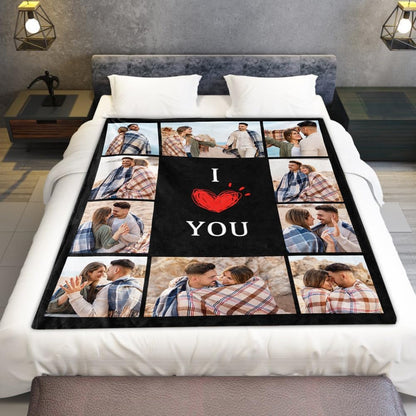 I Love You Couples Gifts Custom Photo Blanket