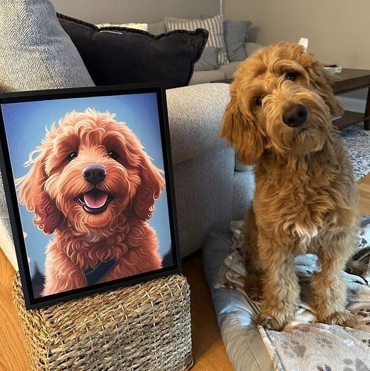 Custom Glowing Pet Cartoon Style Frame