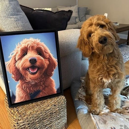 Custom Glowing Pet Cartoon Style Frame