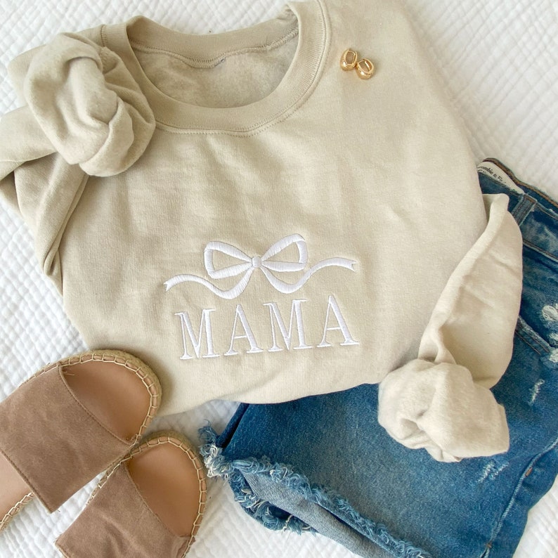 Cute & Cozy Custom Embroidered MAMA Sweatshirt