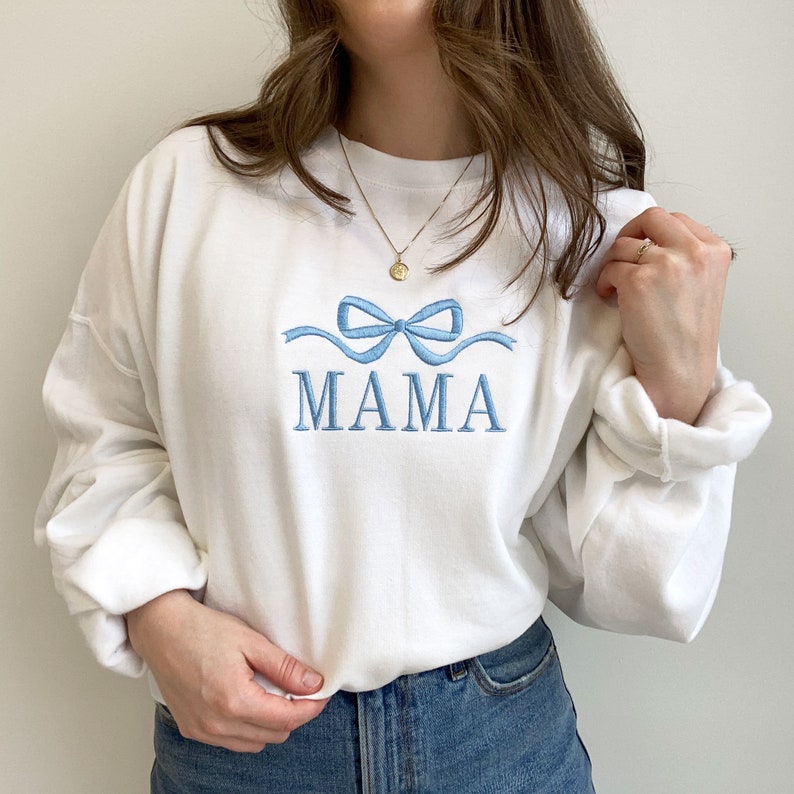 Cute & Cozy Custom Embroidered MAMA Sweatshirt