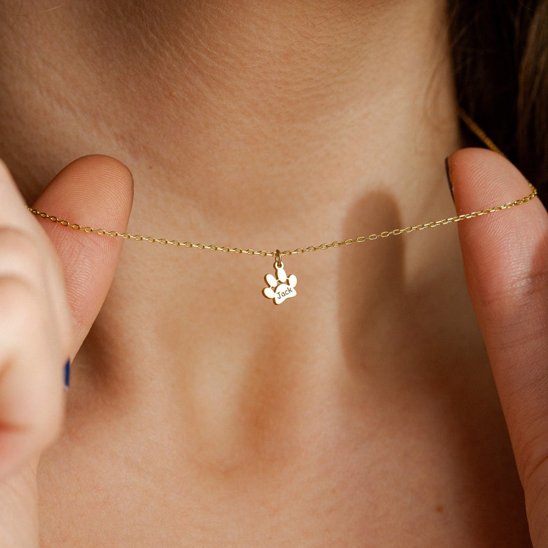 Engraved Paw Print Necklace