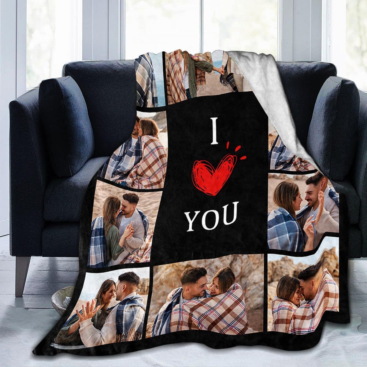 I Love You Couples Gifts Custom Photo Blanket