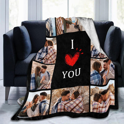 I Love You Couples Gifts Custom Photo Blanket