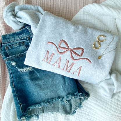 Cute & Cozy Custom Embroidered MAMA Sweatshirt