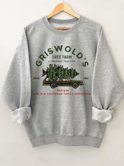 Women's Tree & Car Print Sweatshirt