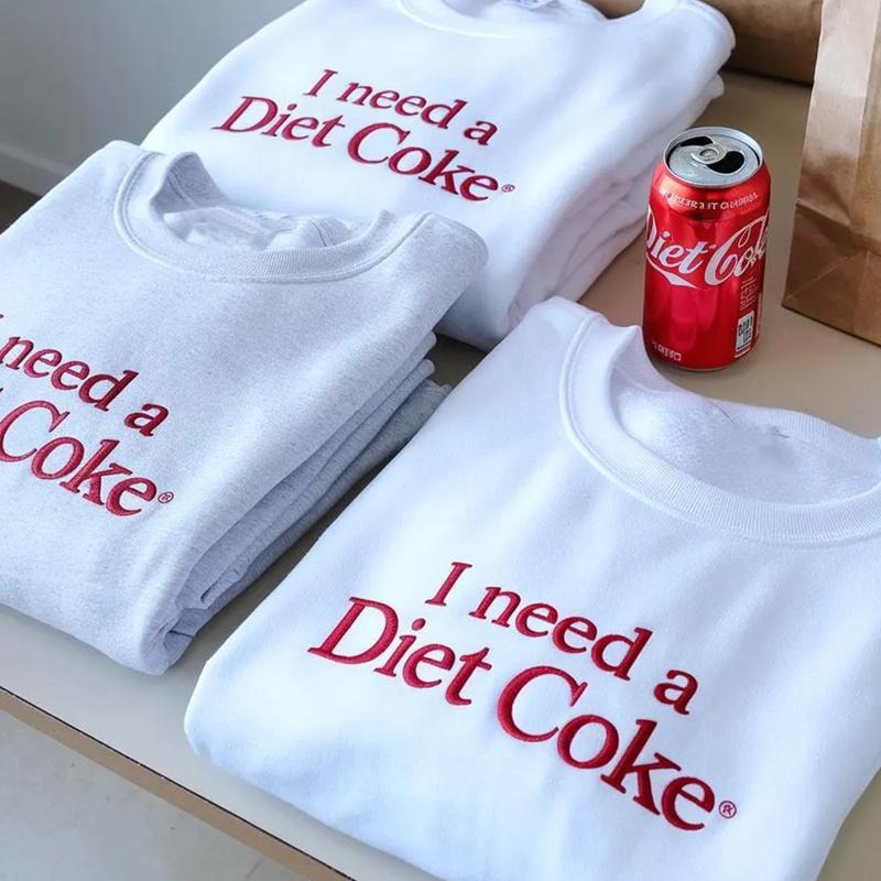🥤 I Need a Diet Coke Style Customized Embroidered Shirt