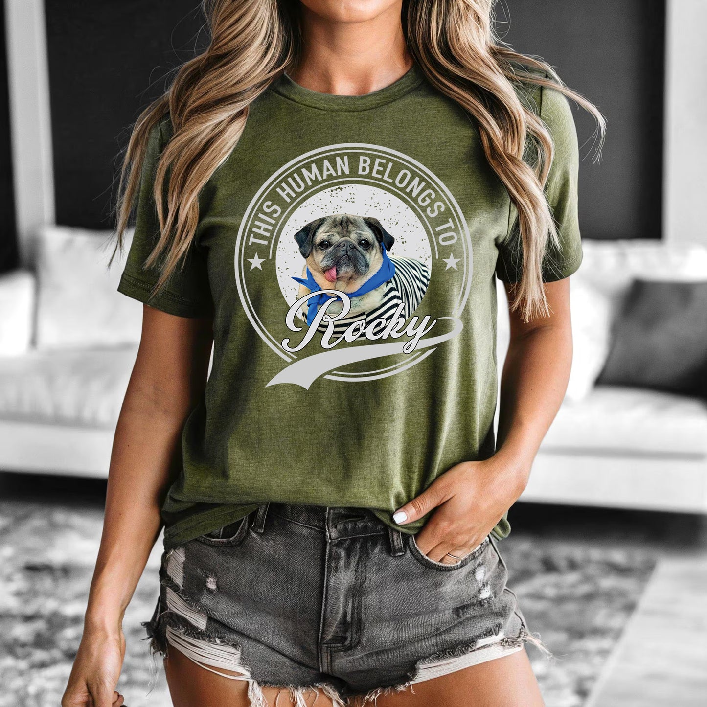 Human Belongs To Dog Cat Personalized Custom Pet Photo T-Shirt / Sweatshirt / Hoodie