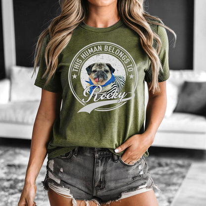 Human Belongs To Dog Cat Personalized Custom Pet Photo T-Shirt / Sweatshirt / Hoodie